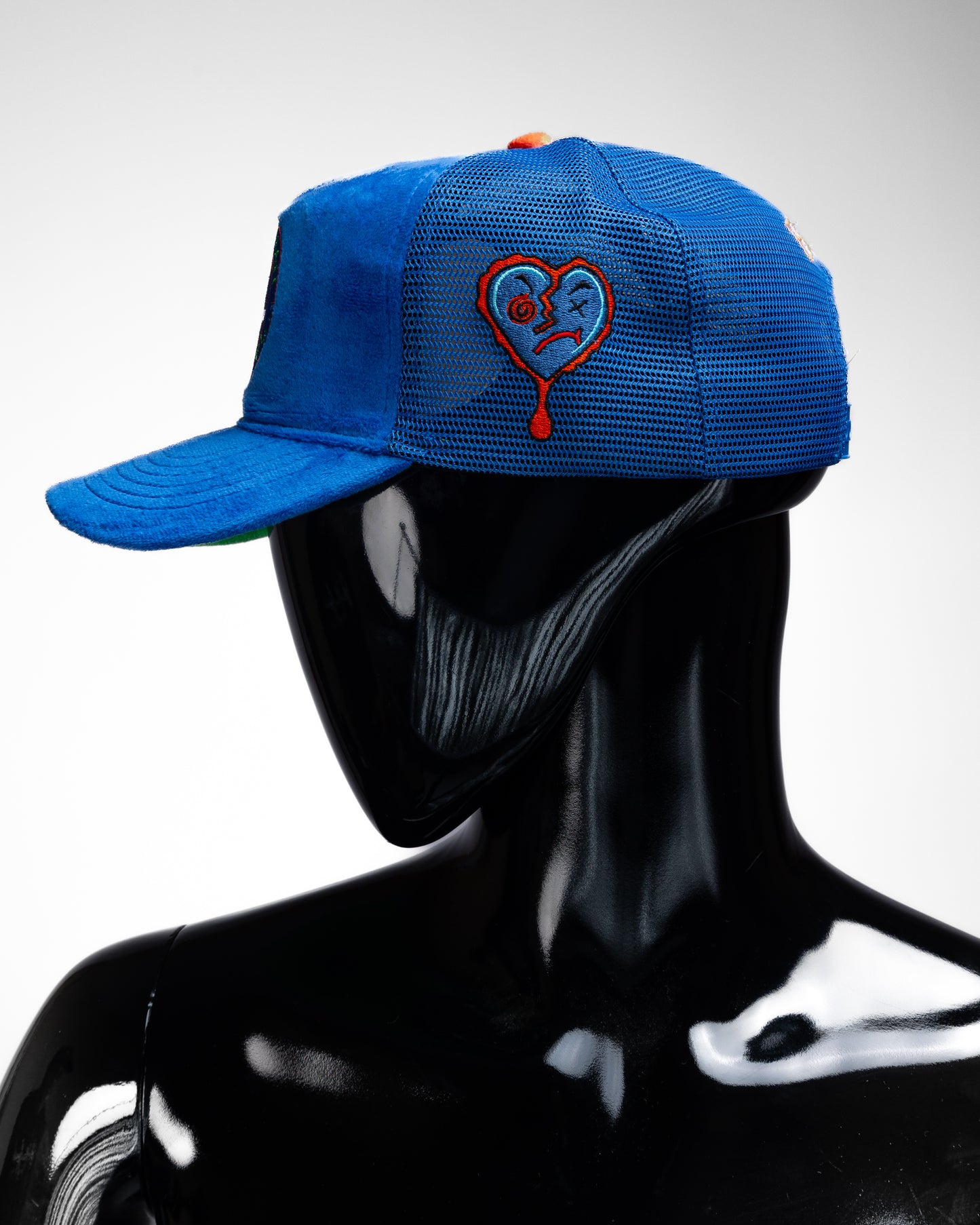 Royal Blue Velvet Trucker Hat