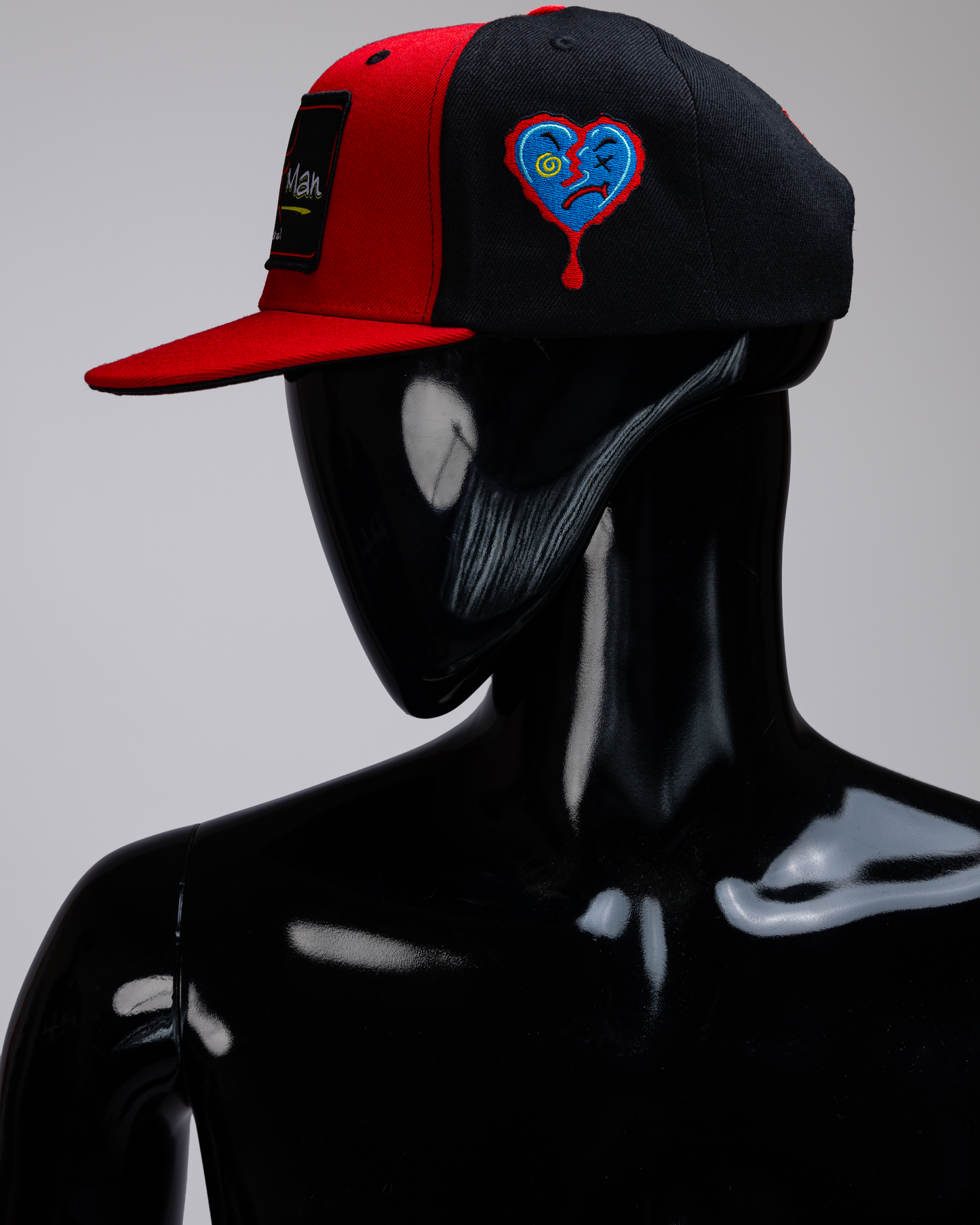 Red, Black, Two-Toned Baseball Hat Acrylic Material