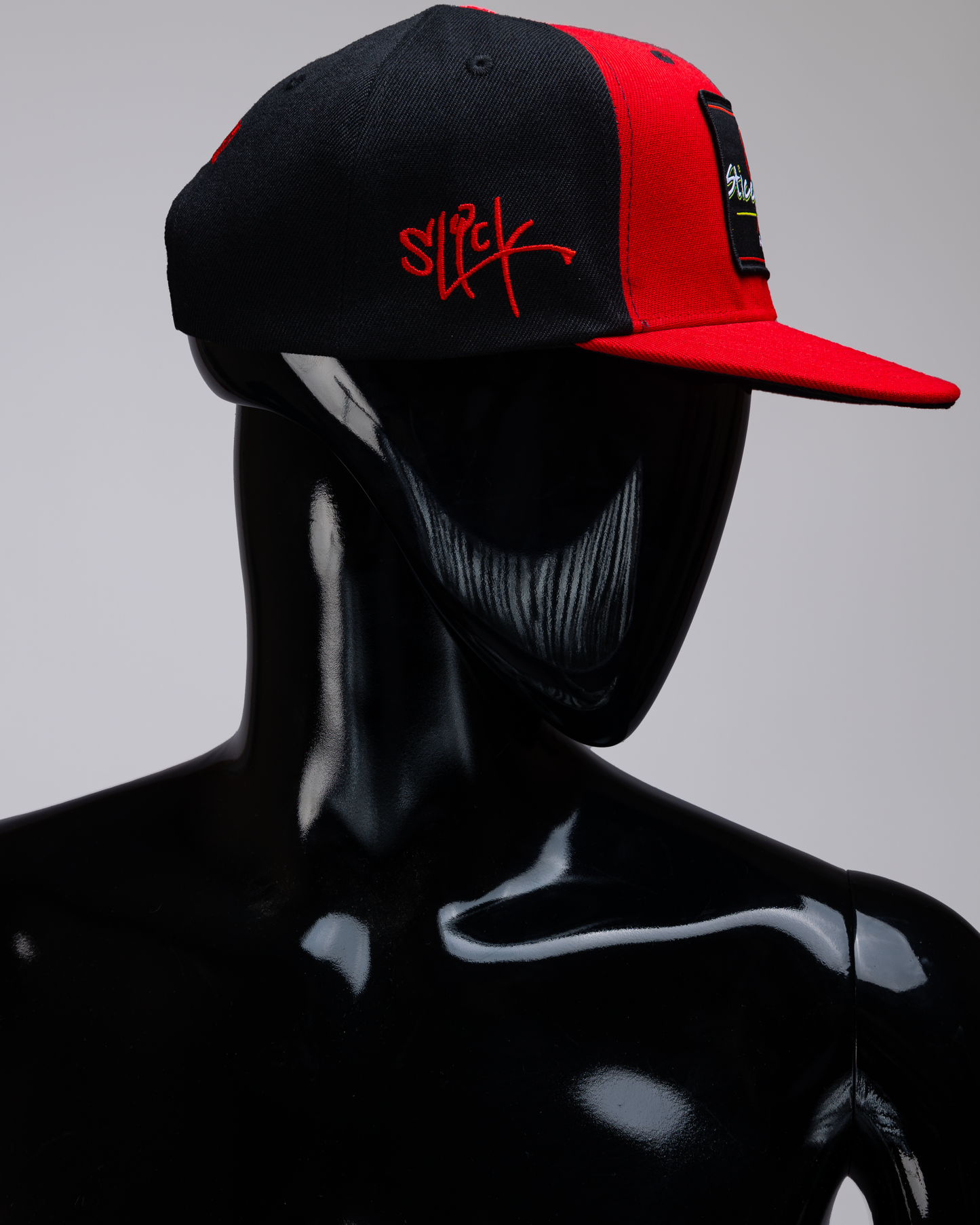 Red, Black, Two-Toned Baseball Hat Acrylic Material