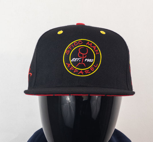 Black, Yellow, Red Baseball Hat Acrylic Material