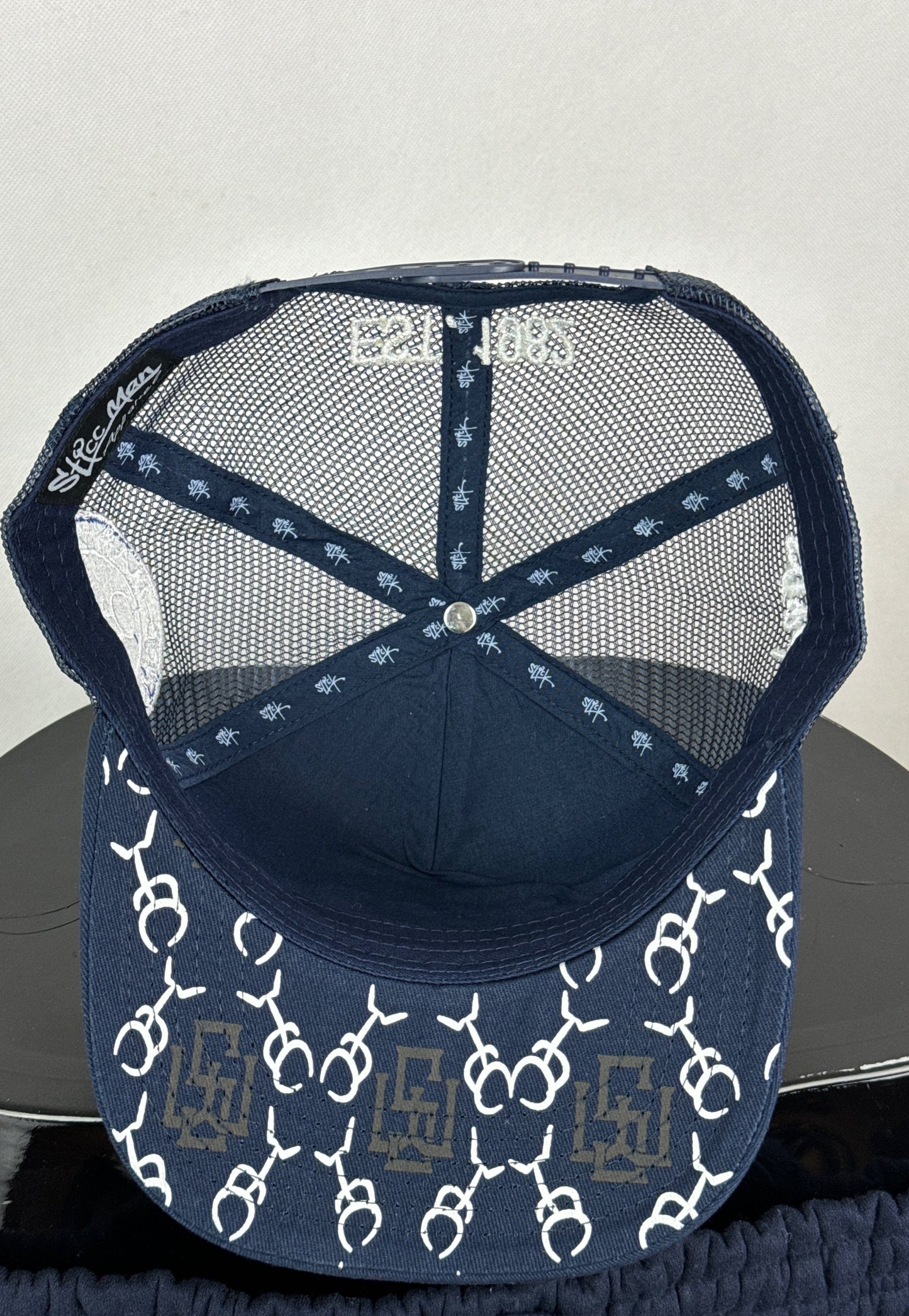 Navy Blue and White Foam trucker Hat