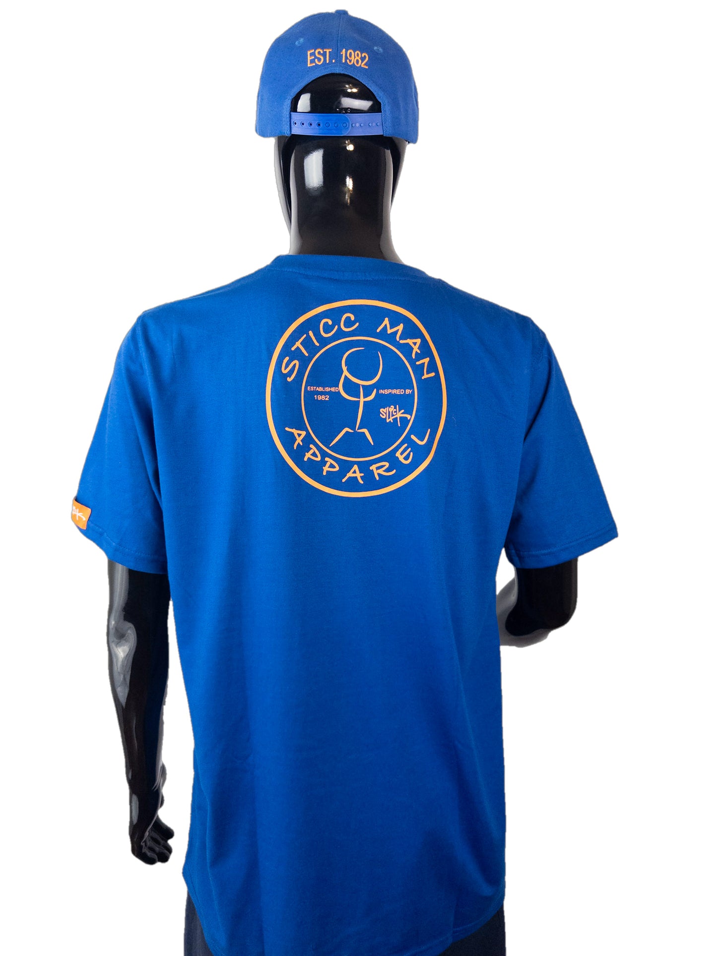 Royal Blue, White, and Orange Slick T-shirt