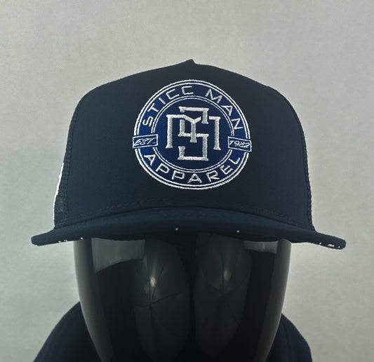 Navy Blue and White Foam trucker Hat