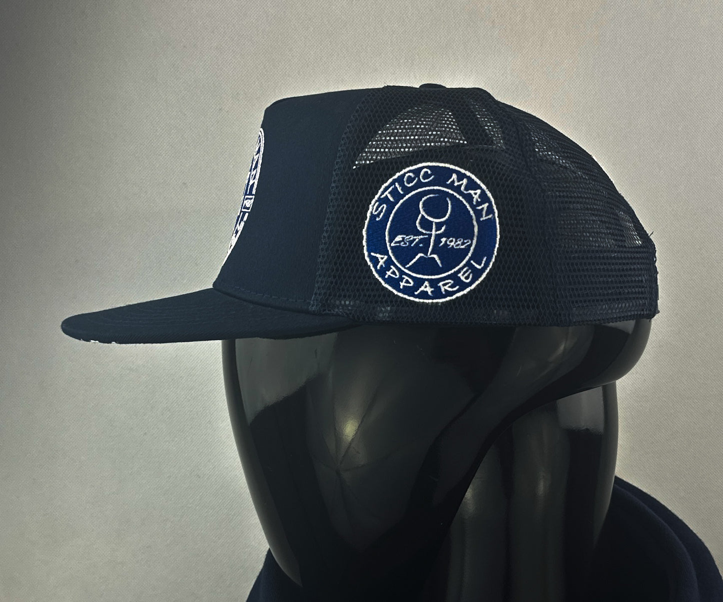 Navy Blue and White Foam trucker Hat