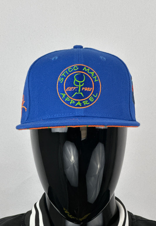 Royal Blue, Orange, Green Acrylic Baseball Hat