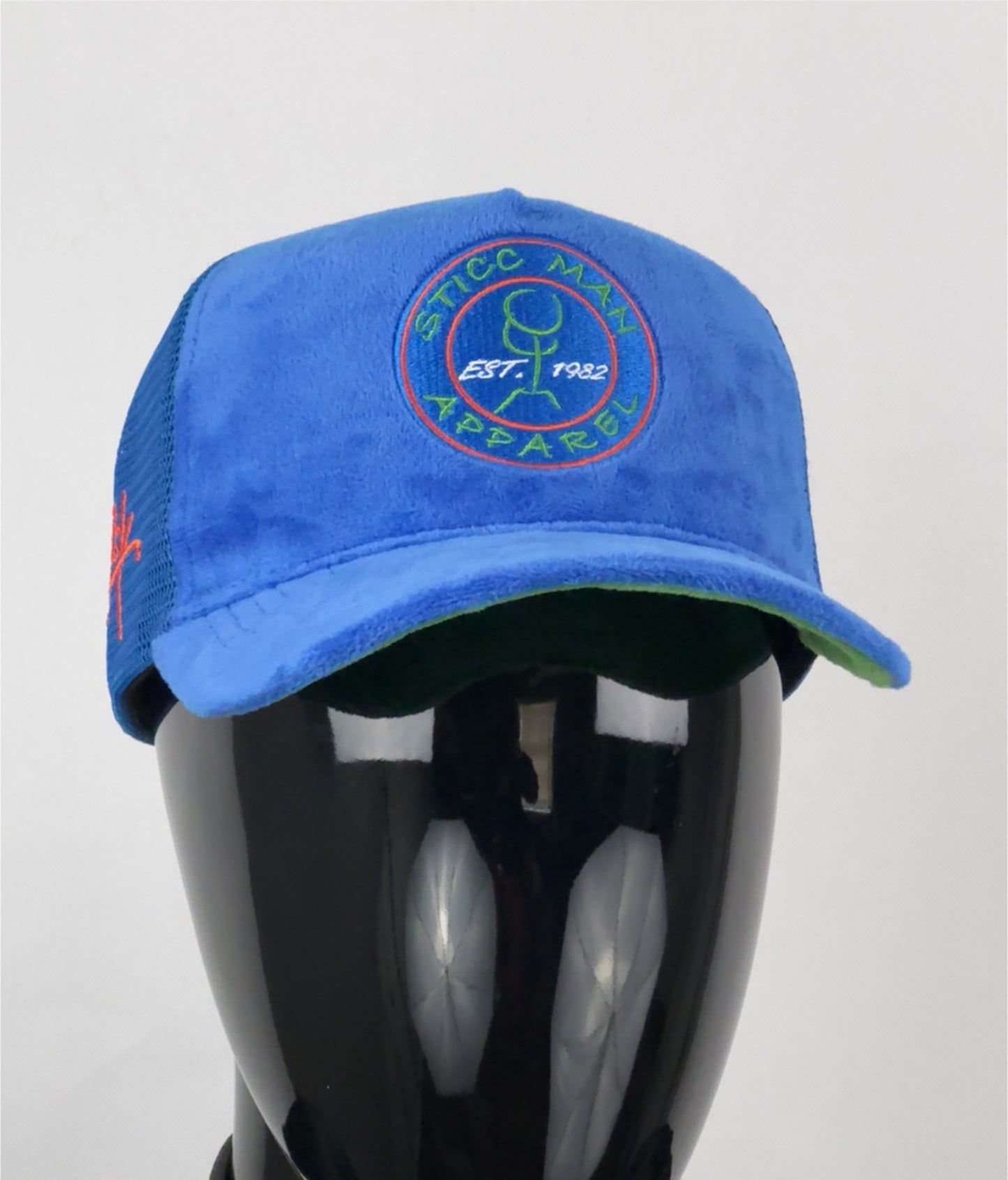 Royal Blue Velvet Trucker Hat