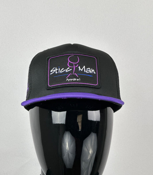 Black and Purple Foam Trucker Hat