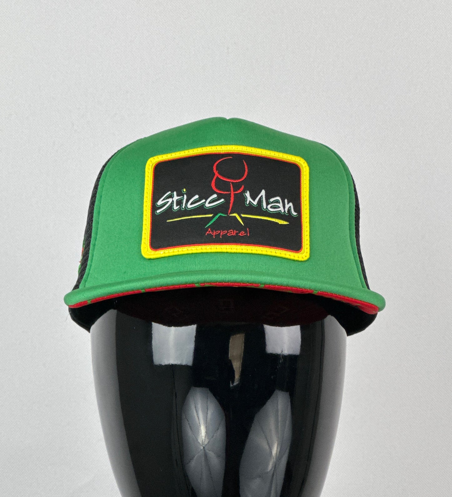 Green Black Yellow Red Foam Trucker Hat Oversized