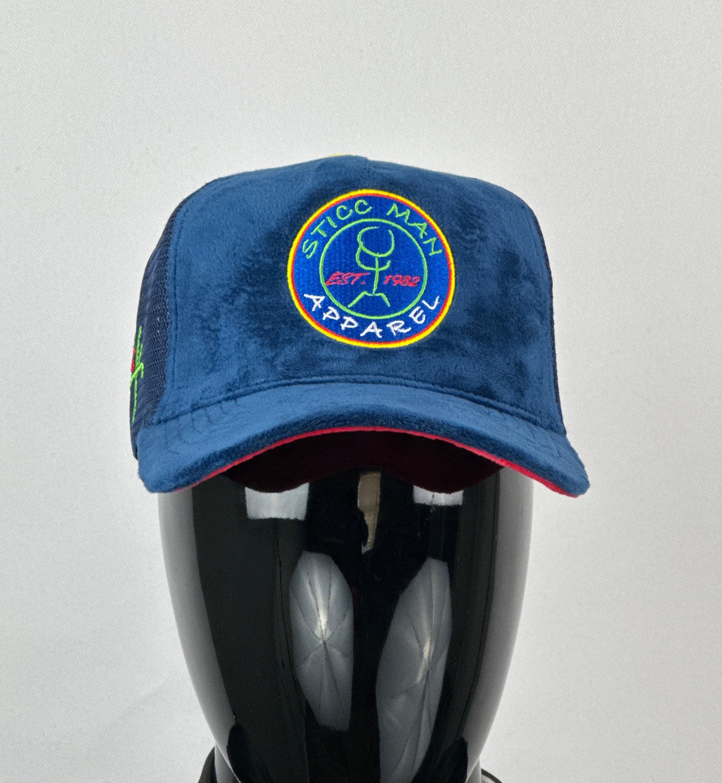 Navy Blue Velvet Trucker Hat