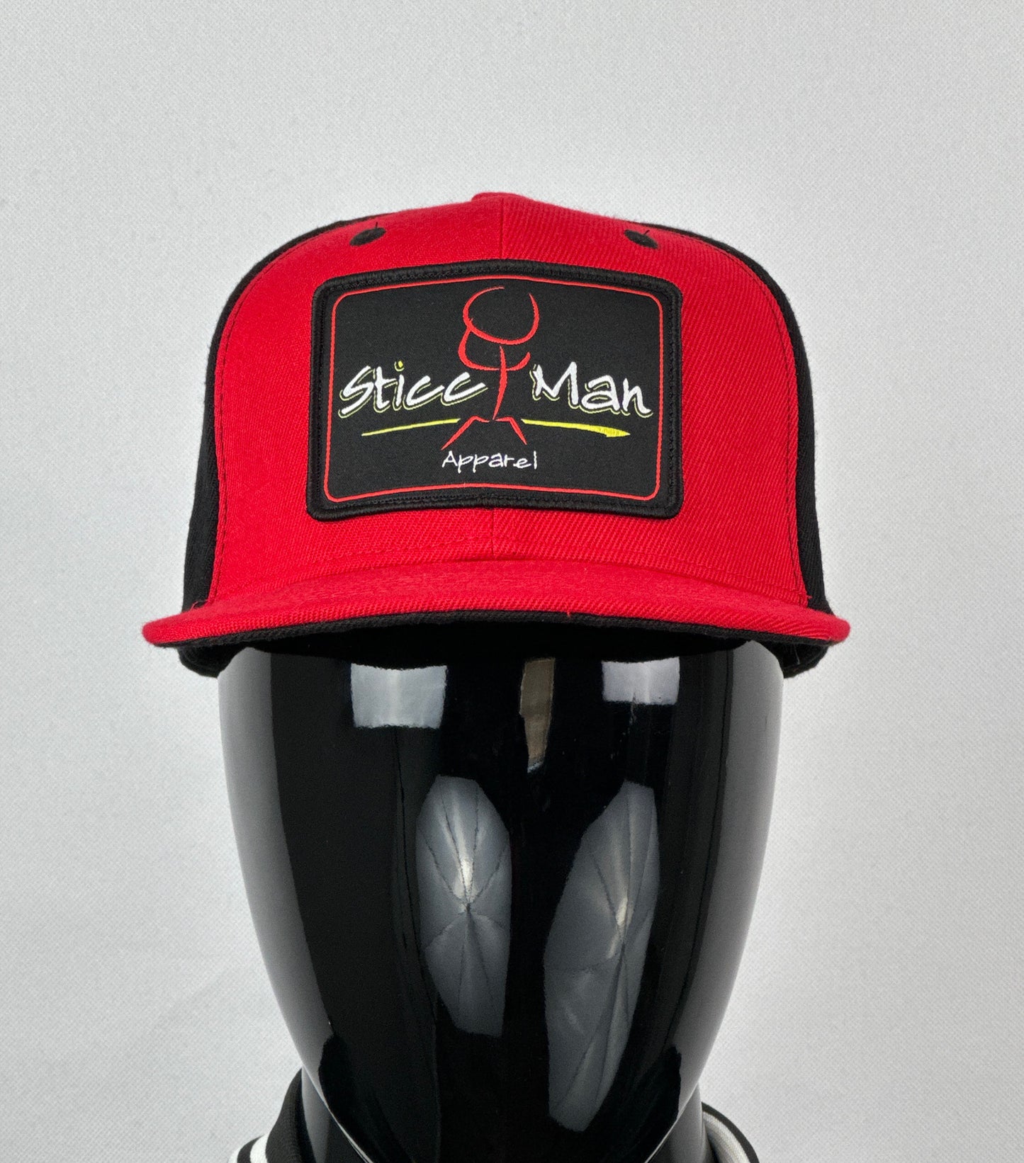 Red, Black, Two-Toned Baseball Hat Acrylic Material