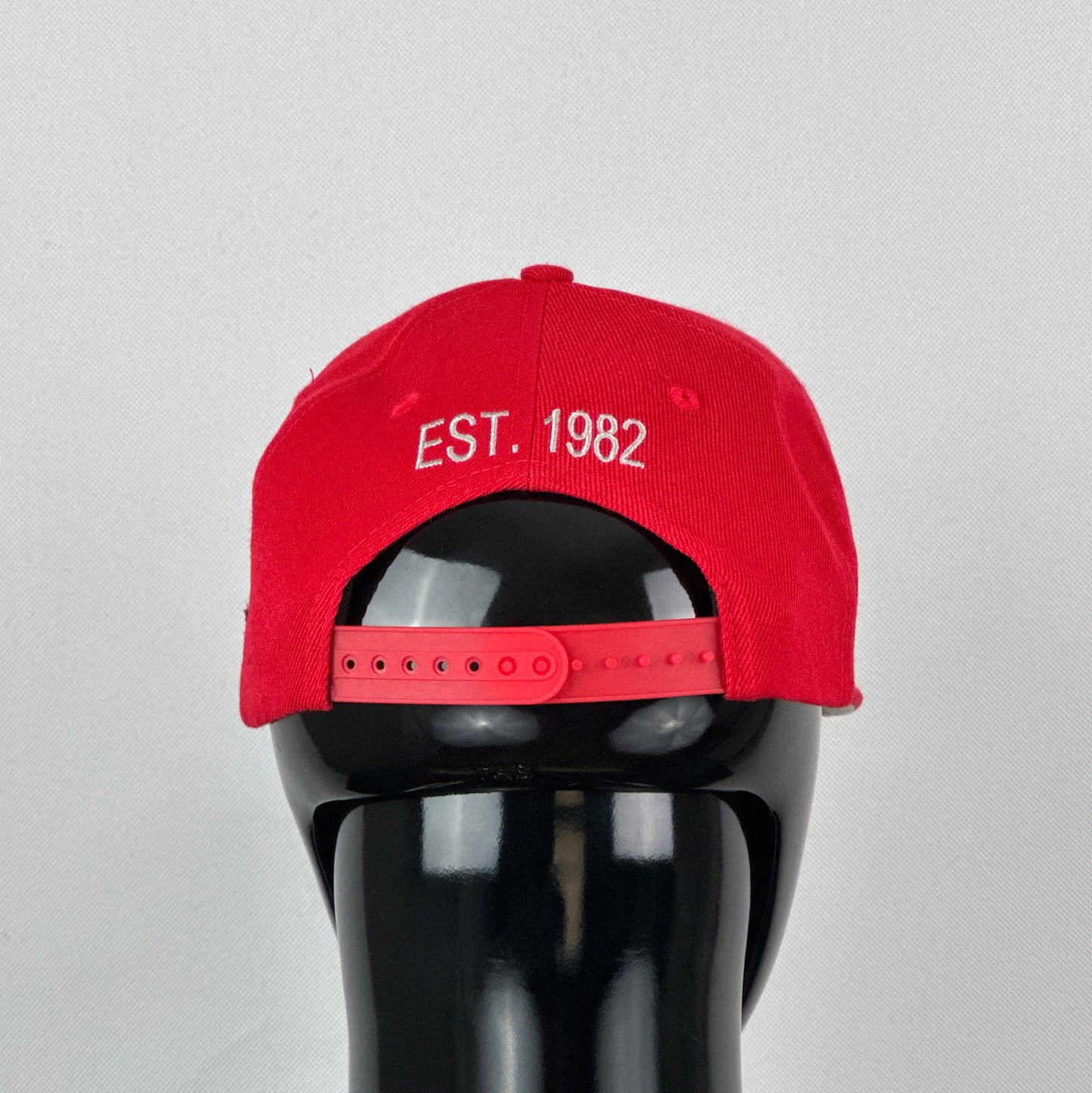 Red, Silver, and Grey Acrylic Baseball hat