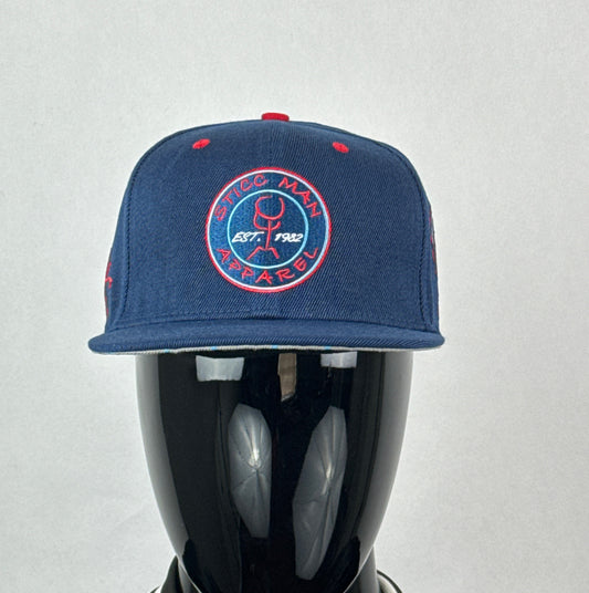 Dark Blue, Red, Light Blue Baseball Hat Acrylic Material Oversized