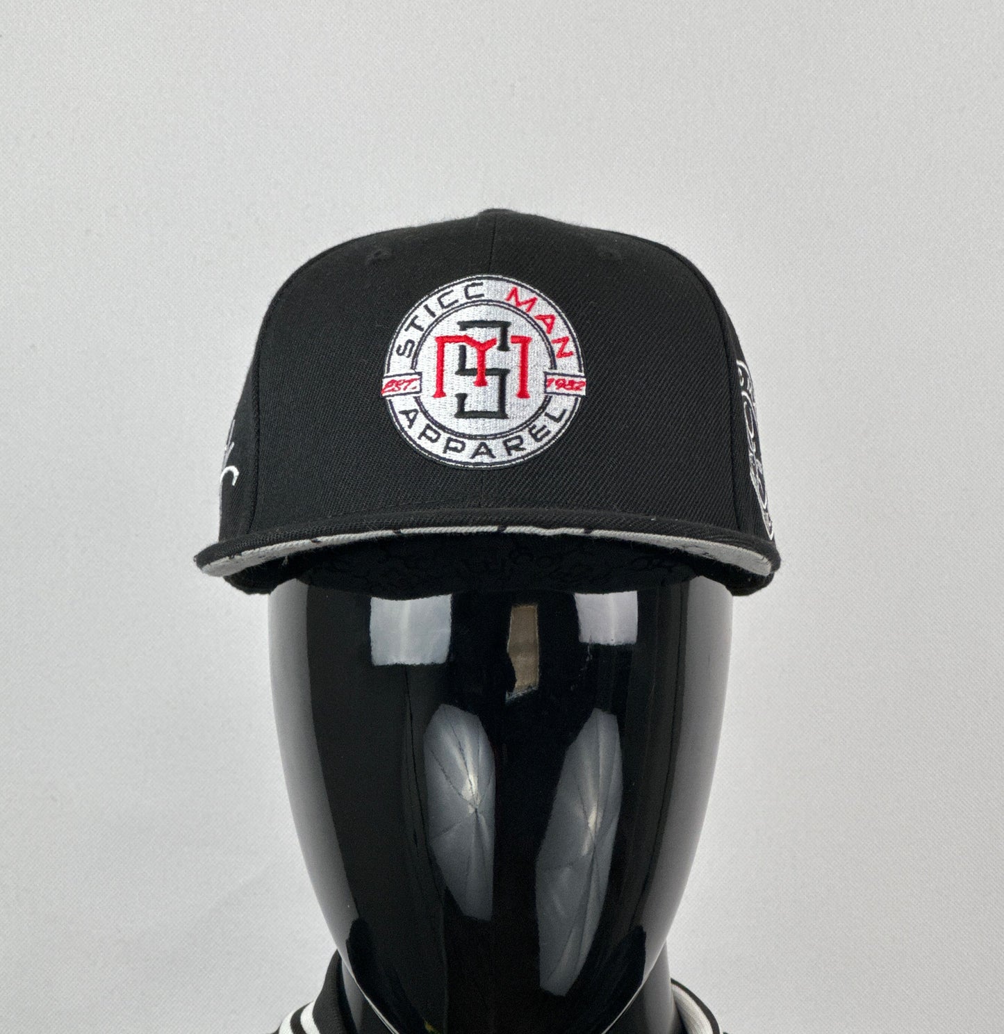 Black, Red, and Silver Acrylic baseball hat