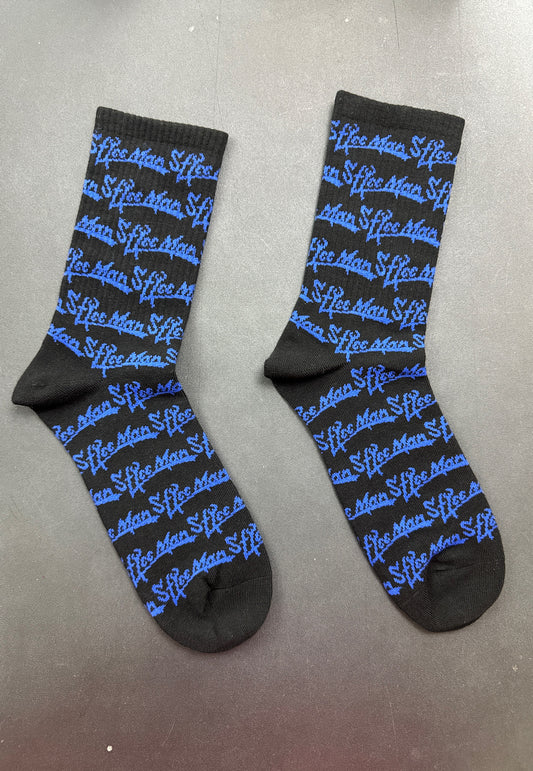 100% Cotton Black and Blue Socks