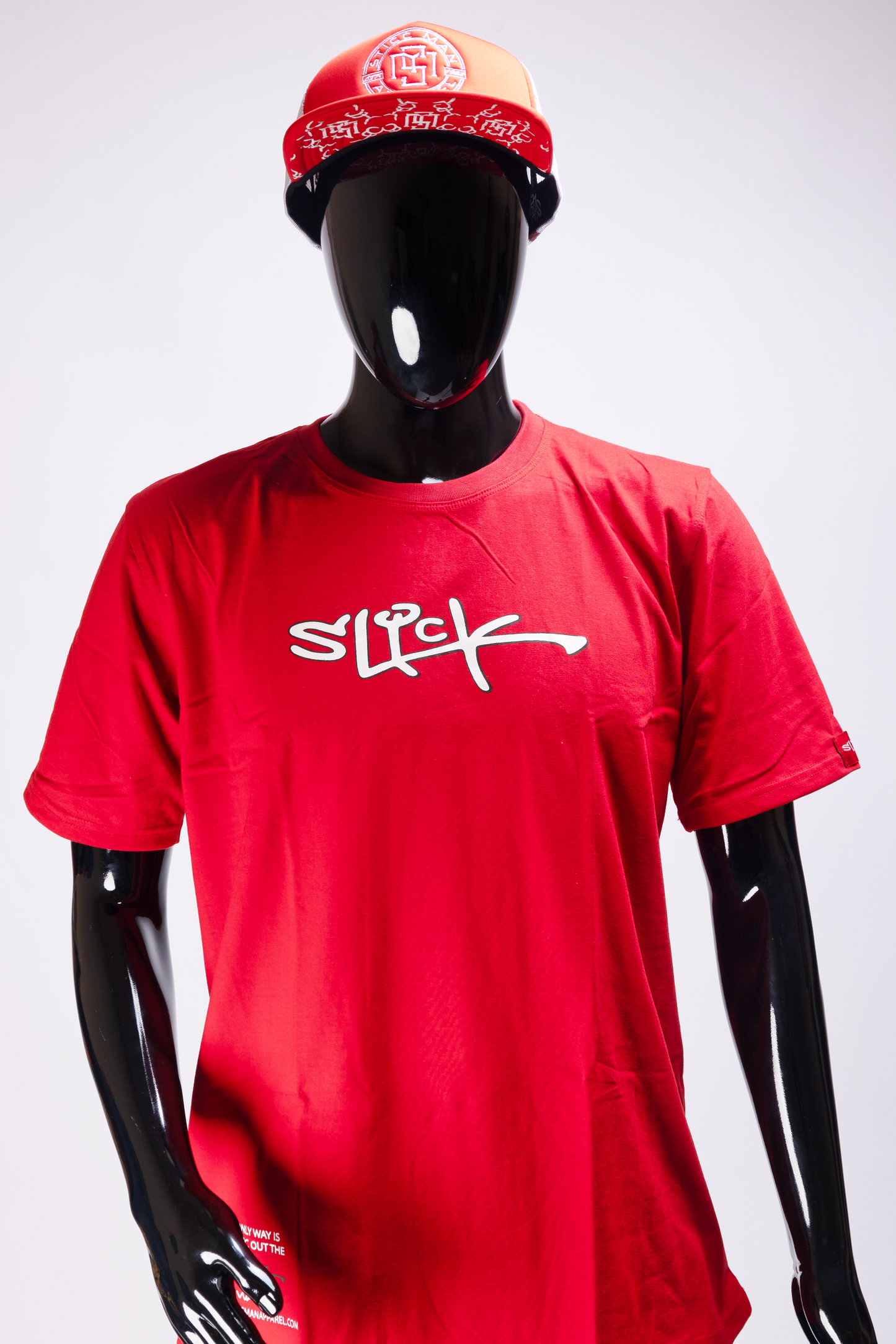 Slick Series Red and White "Slick" 100% Cotton T-Shirt